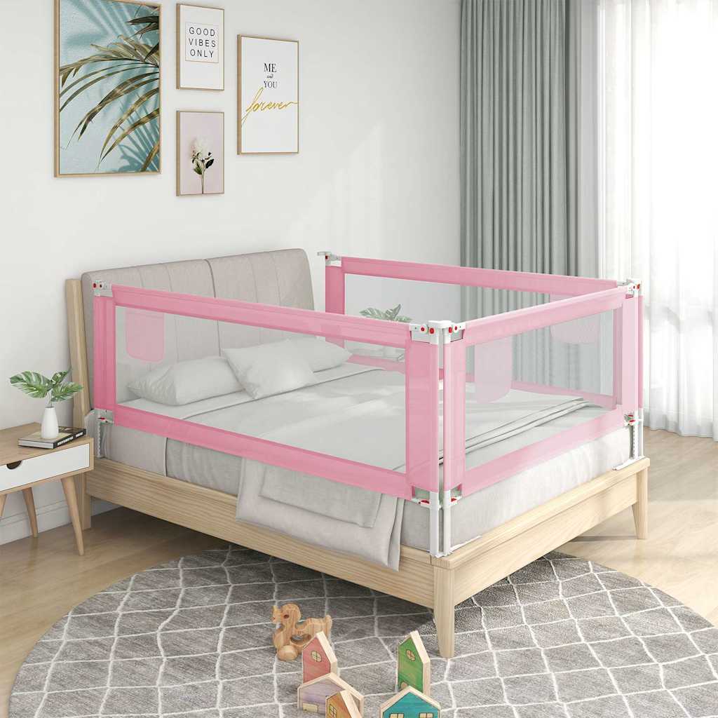 Sponda Letto di Sicurezza per Bambini Rosa 100x25cm in Tessuto - homemem39