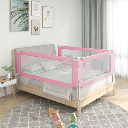 Sponda Letto di Sicurezza per Bambini Rosa 100x25cm in Tessuto - homemem39