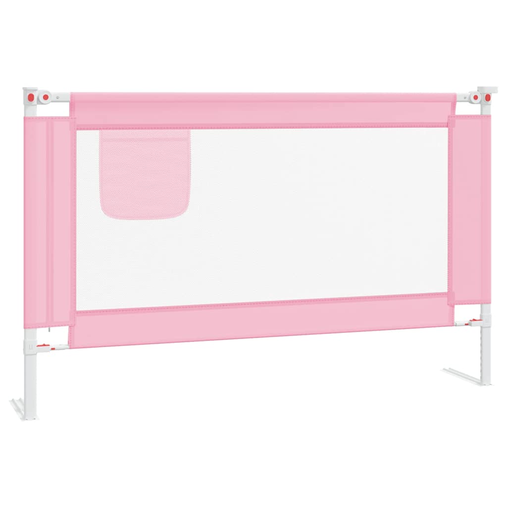 Sponda Letto di Sicurezza per Bambini Rosa 120x25 cm Tessuto