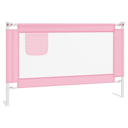 Sponda Letto di Sicurezza per Bambini Rosa 120x25 cm Tessuto