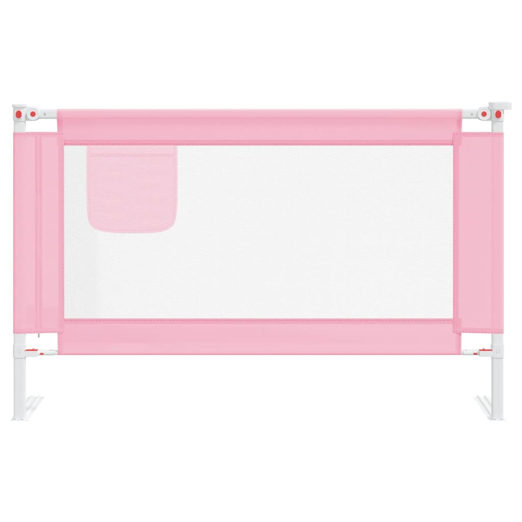 Sponda Letto di Sicurezza per Bambini Rosa 120x25 cm Tessuto