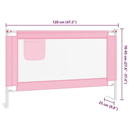 Sponda Letto di Sicurezza per Bambini Rosa 120x25 cm Tessuto | homemem39