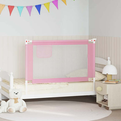 Sponda Letto di Sicurezza per Bambini Rosa 120x25 cm Tessuto