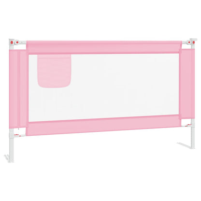 Sponda Letto di Sicurezza per Bambini Rosa 140x25cm in Tessuto - homemem39