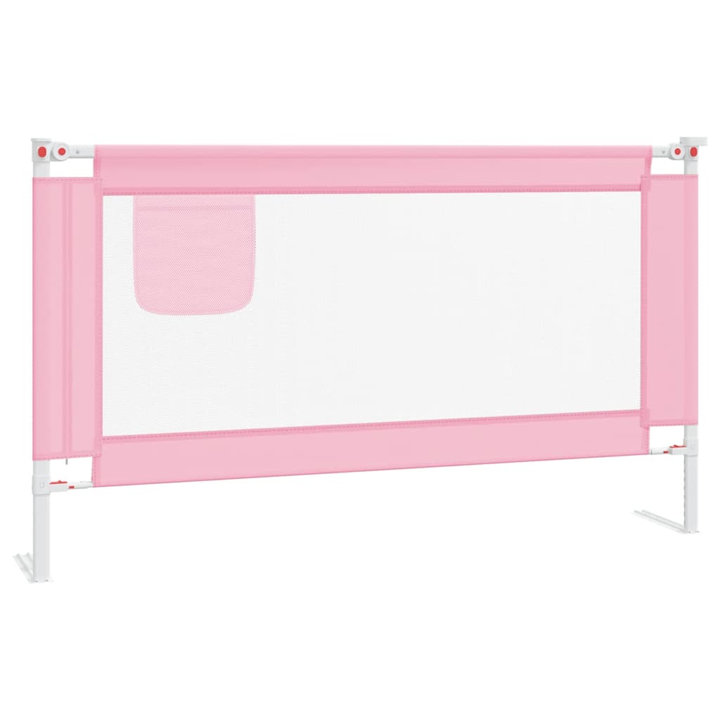 Sponda Letto di Sicurezza per Bambini Rosa 140x25cm in Tessuto