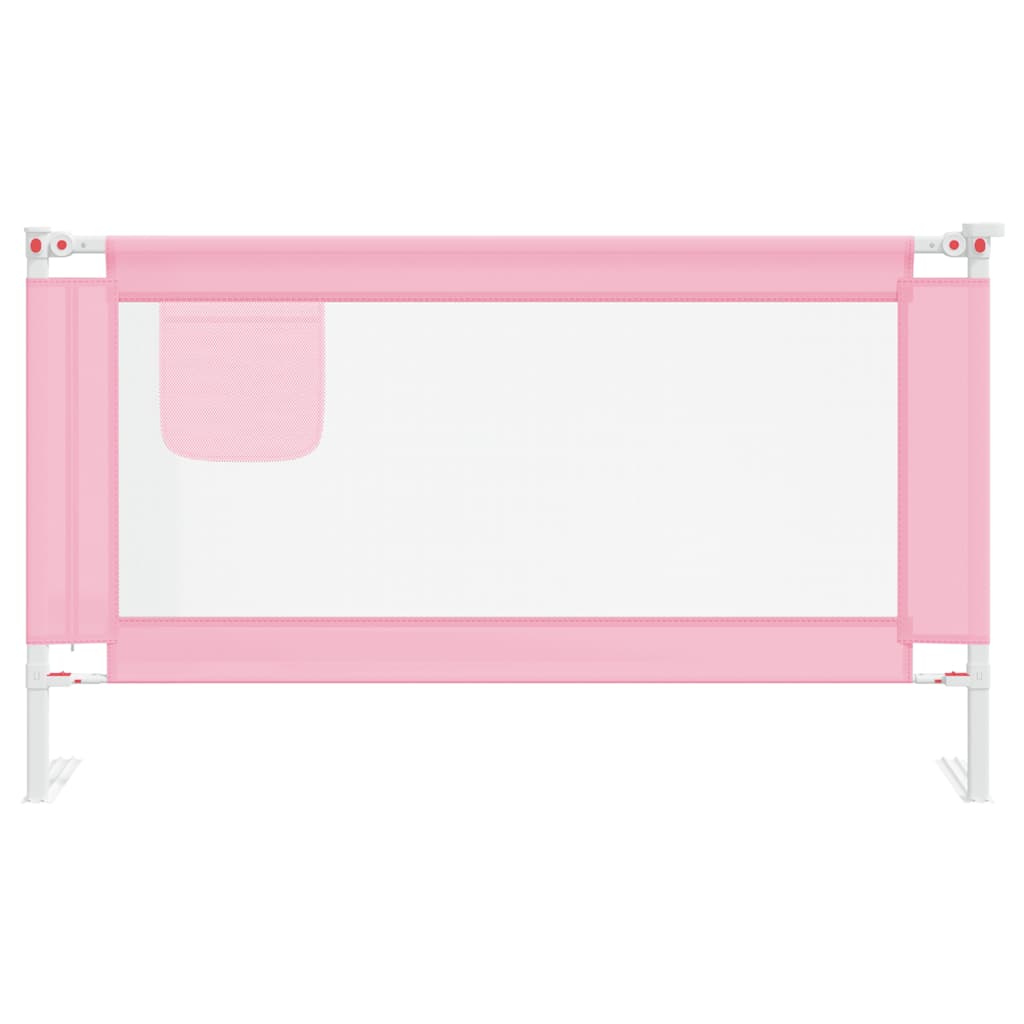 Sponda Letto di Sicurezza per Bambini Rosa 140x25cm in Tessuto - homemem39