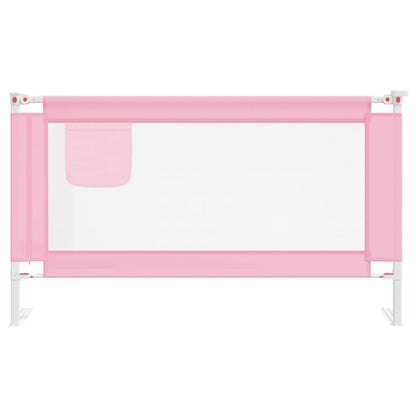 Sponda Letto di Sicurezza per Bambini Rosa 140x25cm in Tessuto - homemem39