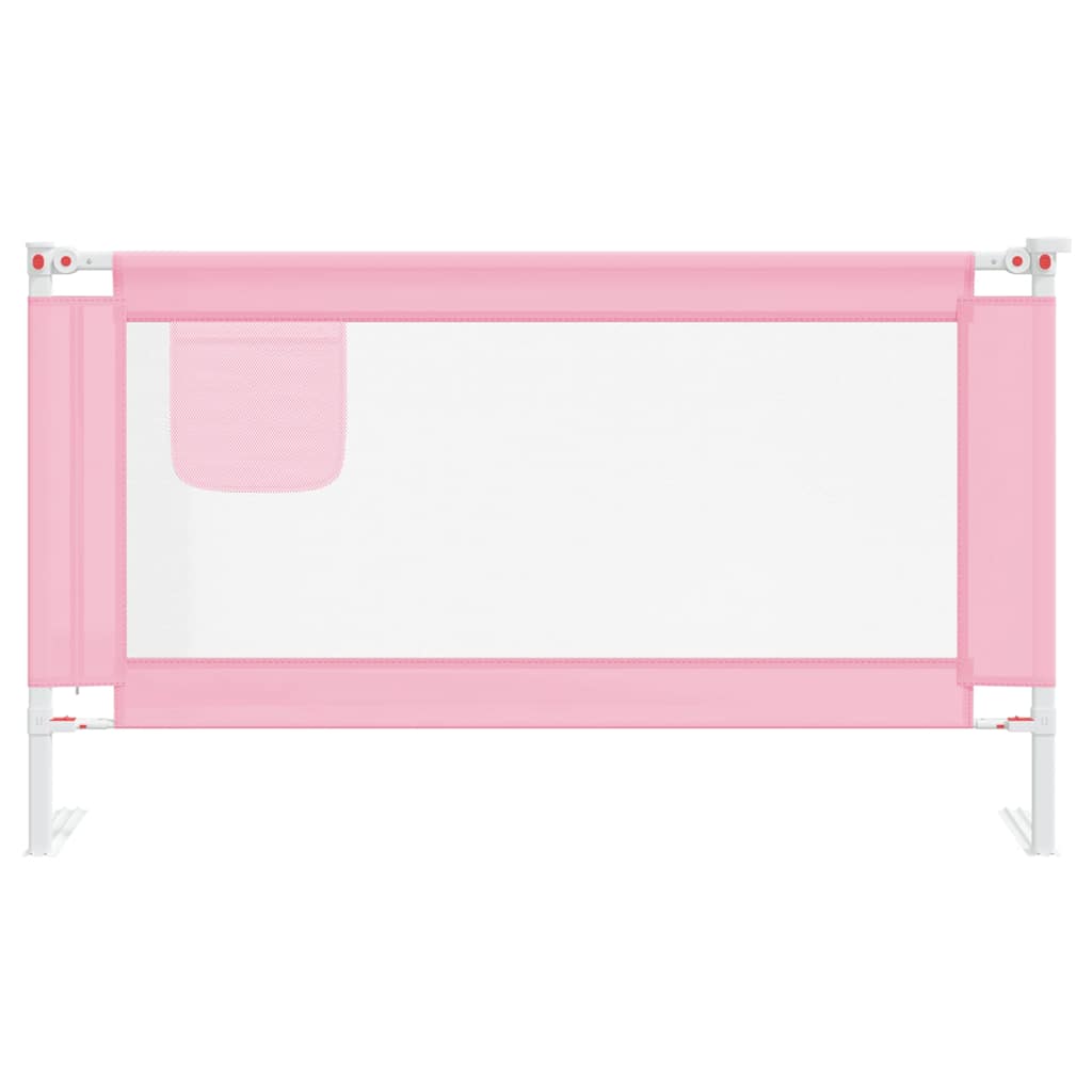 Sponda Letto di Sicurezza per Bambini Rosa 140x25cm in Tessuto