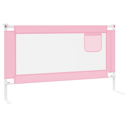 Sponda Letto di Sicurezza per Bambini Rosa 140x25cm in Tessuto - homemem39