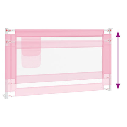 Sponda Letto di Sicurezza per Bambini Rosa 140x25cm in Tessuto - homemem39