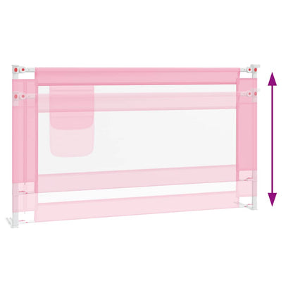 Sponda Letto di Sicurezza per Bambini Rosa 140x25cm in Tessuto