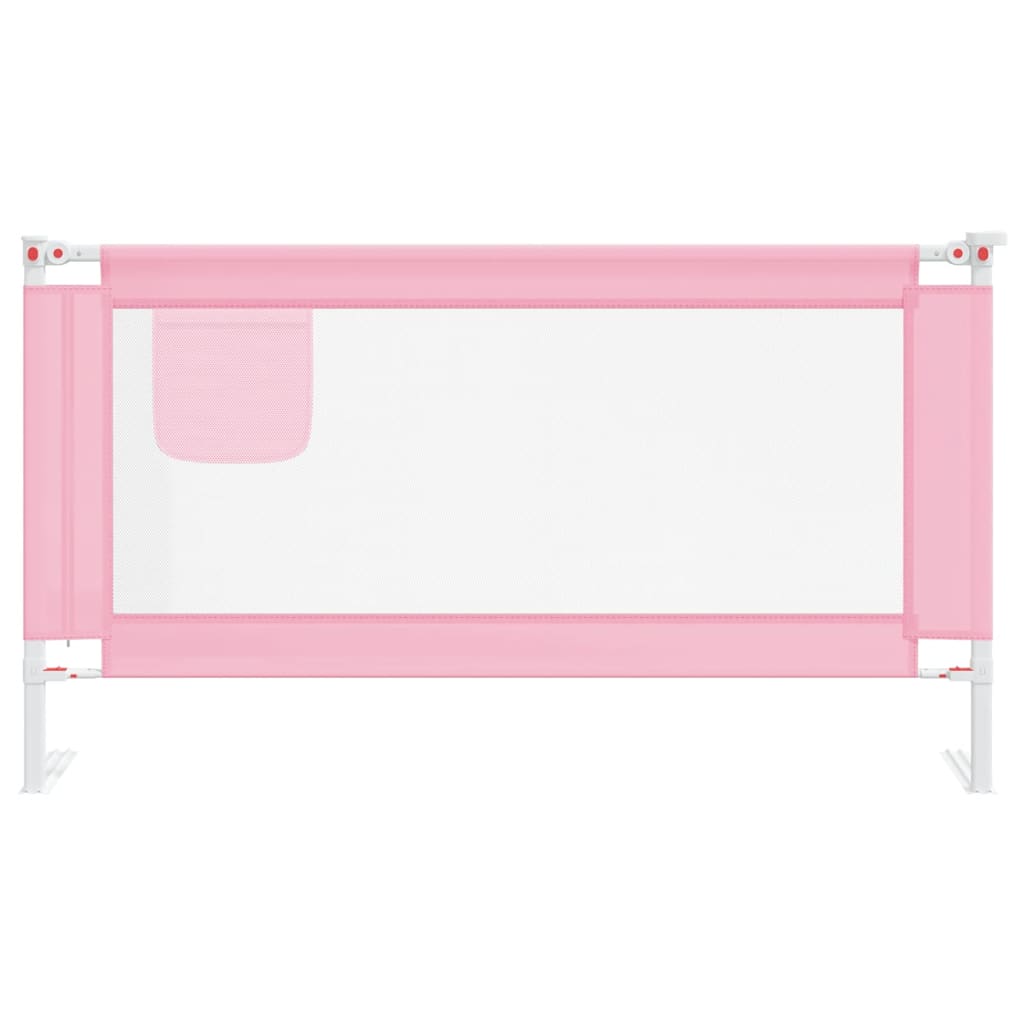 Sponda Letto di Sicurezza per Bambini Rosa 150x25 cm Tessuto