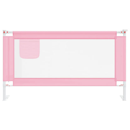 Sponda Letto di Sicurezza per Bambini Rosa 150x25 cm Tessuto