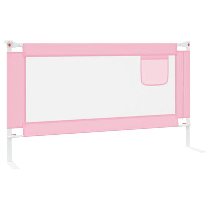 Sponda Letto di Sicurezza per Bambini Rosa 150x25 cm Tessuto