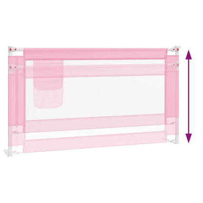 Sponda Letto di Sicurezza per Bambini Rosa 150x25 cm Tessuto - homemem39