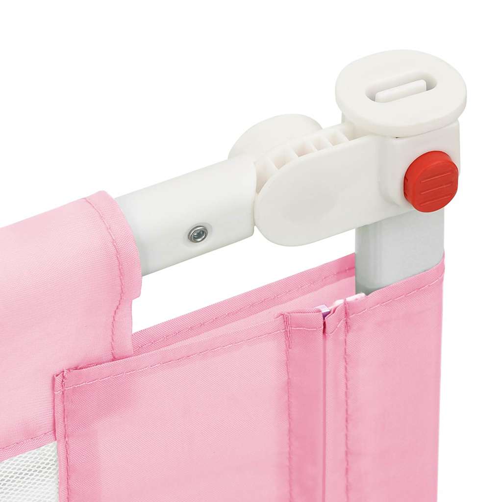 Sponda Letto di Sicurezza per Bambini Rosa 150x25 cm Tessuto