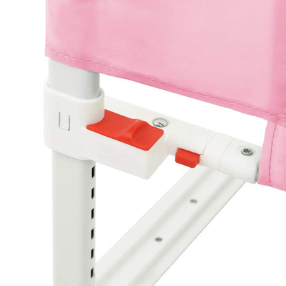 Sponda Letto di Sicurezza per Bambini Rosa 150x25 cm Tessuto