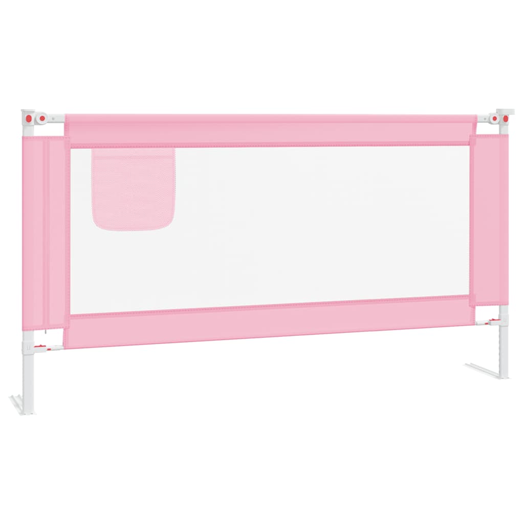 Sponda Letto di Sicurezza per Bambini Rosa 160x25 cm Tessuto