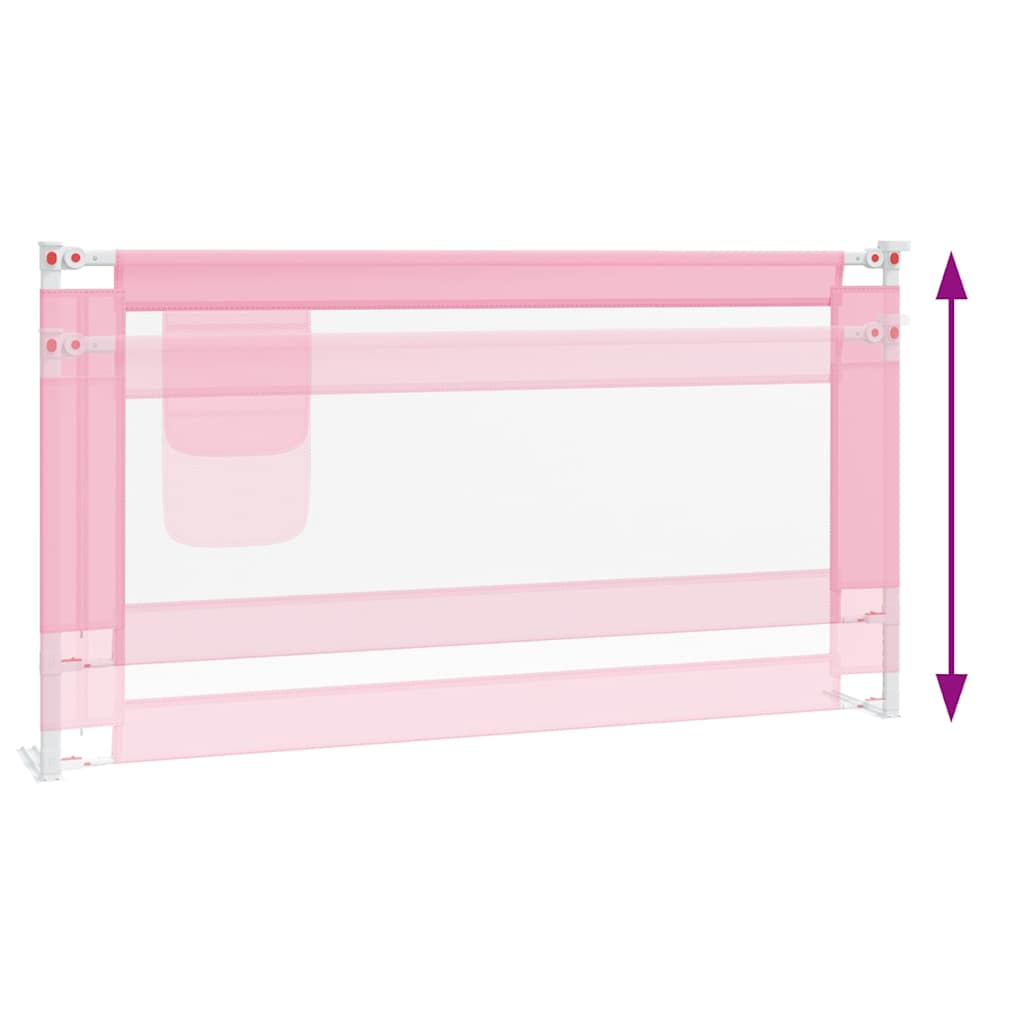 Sponda Letto di Sicurezza per Bambini Rosa 160x25 cm Tessuto - homemem39