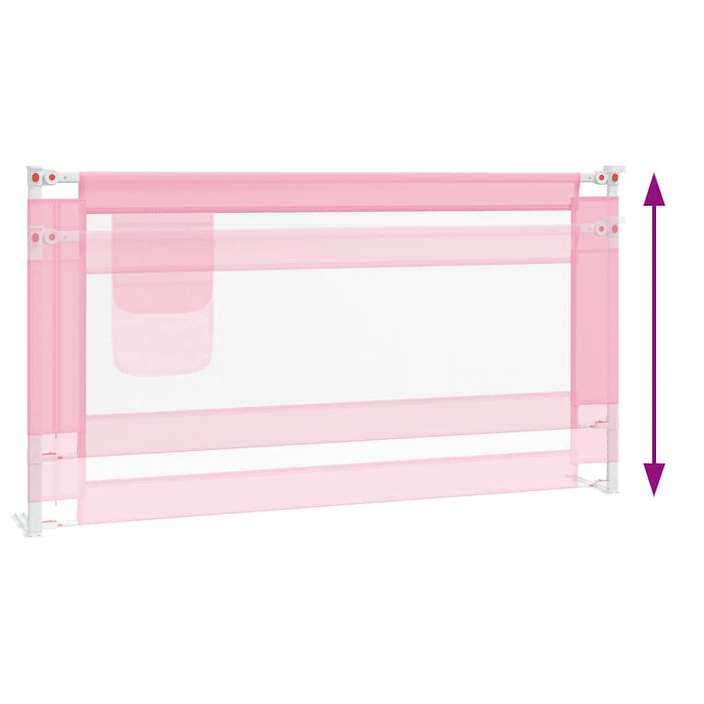 Sponda Letto di Sicurezza per Bambini Rosa 160x25 cm Tessuto