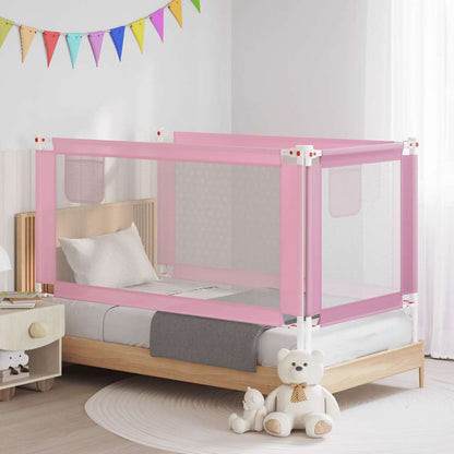 Sponda Letto di Sicurezza per Bambini Rosa 160x25 cm Tessuto