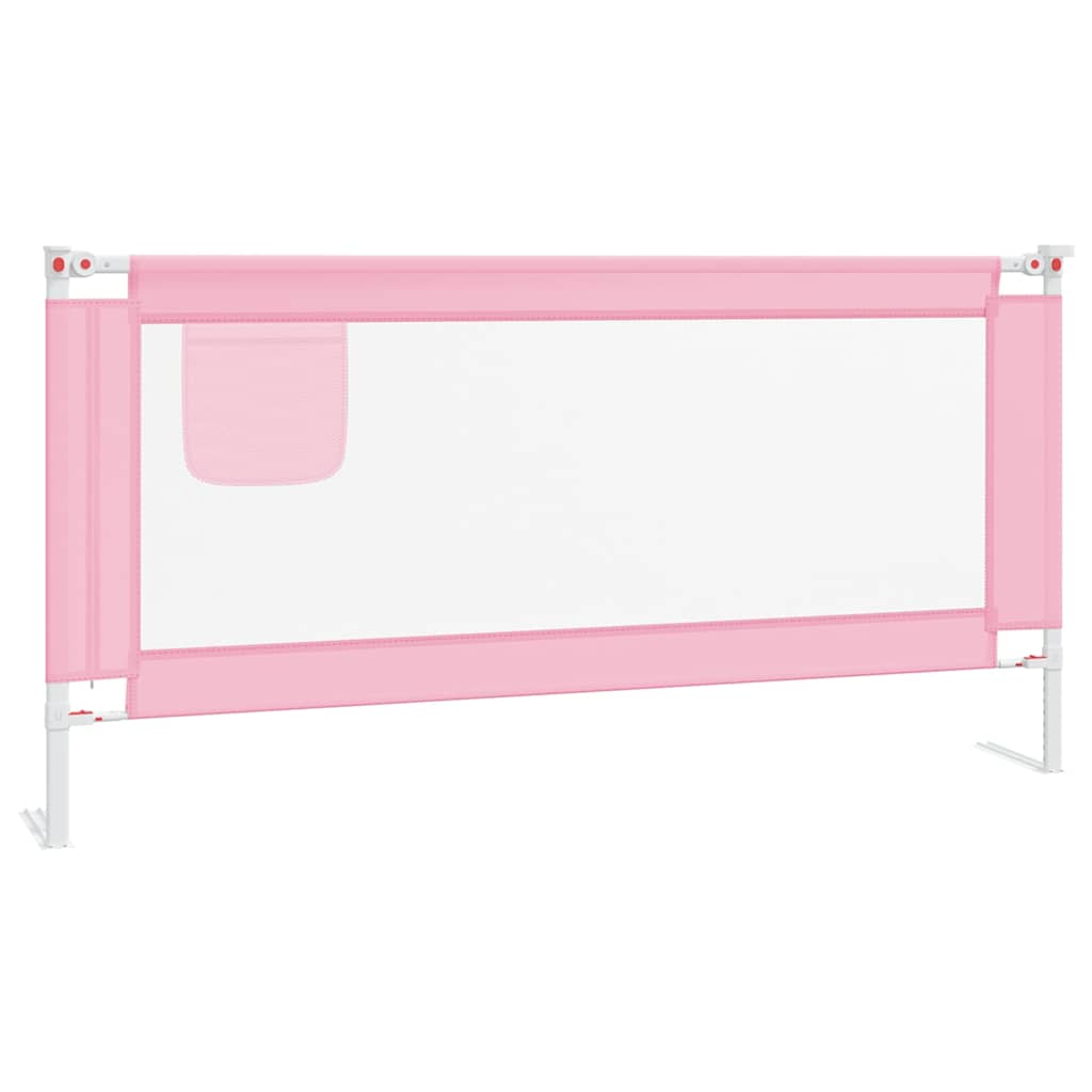 Sponda Letto di Sicurezza per Bambini Rosa 180x25 cm Tessuto