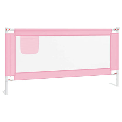 Sponda Letto di Sicurezza per Bambini Rosa 180x25 cm Tessuto