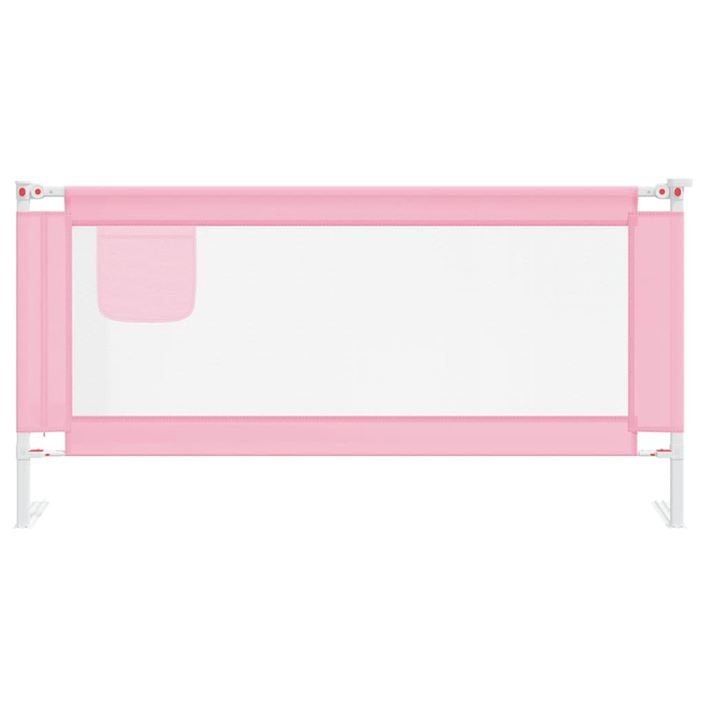 Sponda Letto di Sicurezza per Bambini Rosa 180x25 cm Tessuto