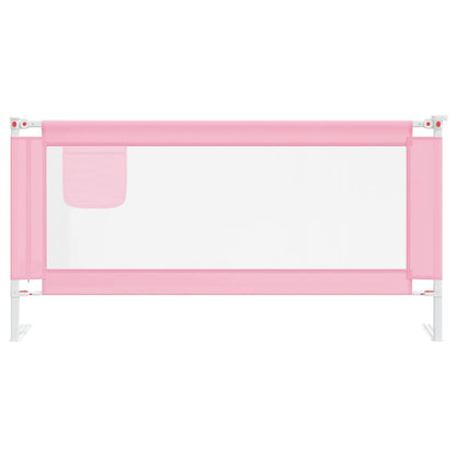 Sponda Letto di Sicurezza per Bambini Rosa 180x25 cm Tessuto