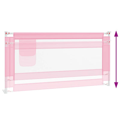 Sponda Letto di Sicurezza per Bambini Rosa 180x25 cm Tessuto