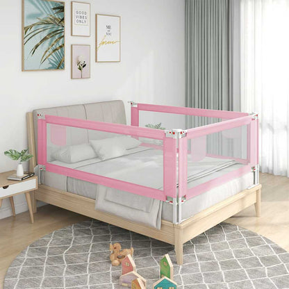 Sponda Letto di Sicurezza per Bambini Rosa 180x25 cm Tessuto - homemem39