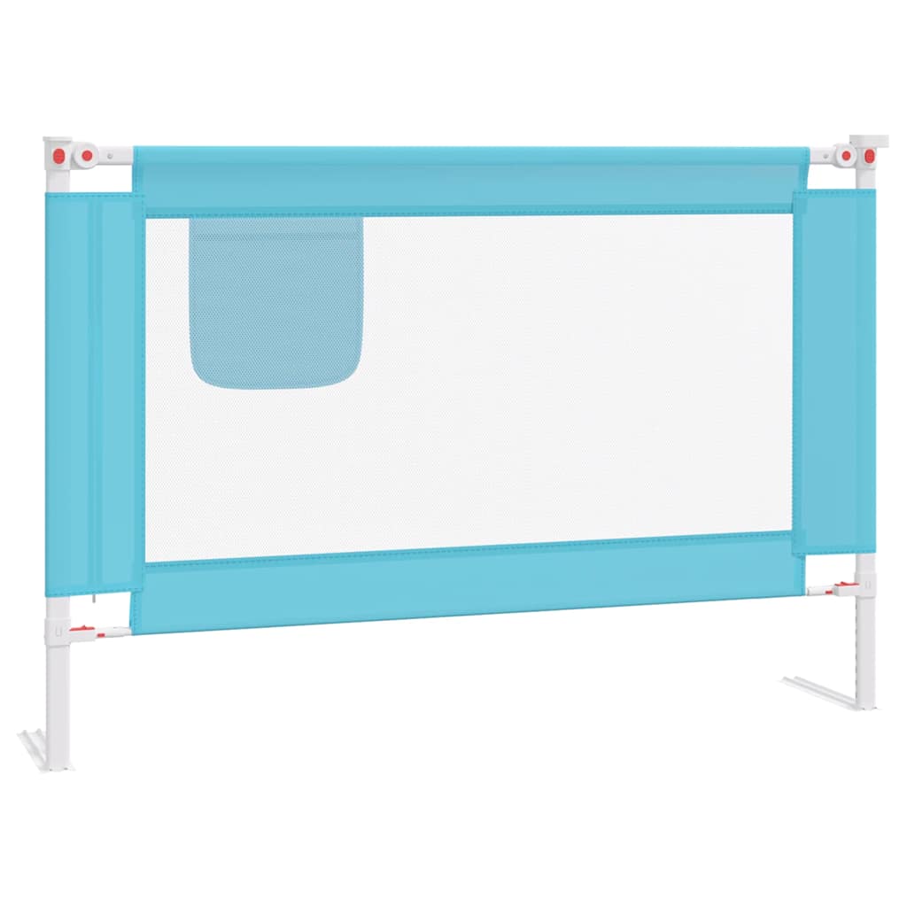 Sponda Letto di Sicurezza per Bambini Blu 100x25 cm in Tessuto