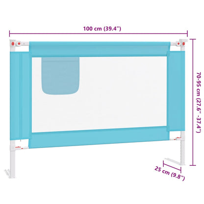 Sponda Letto di Sicurezza per Bambini Blu 100x25 cm in Tessuto | homemem39