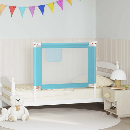 Sponda Letto di Sicurezza per Bambini Blu 100x25 cm in Tessuto