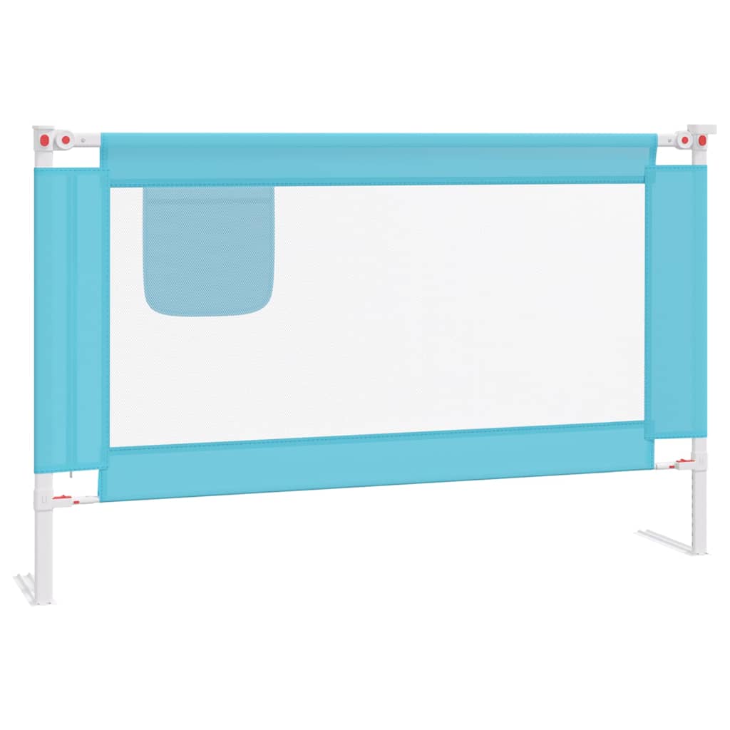 Sponda Letto di Sicurezza per Bambini Blu 120x25 cm in Tessuto