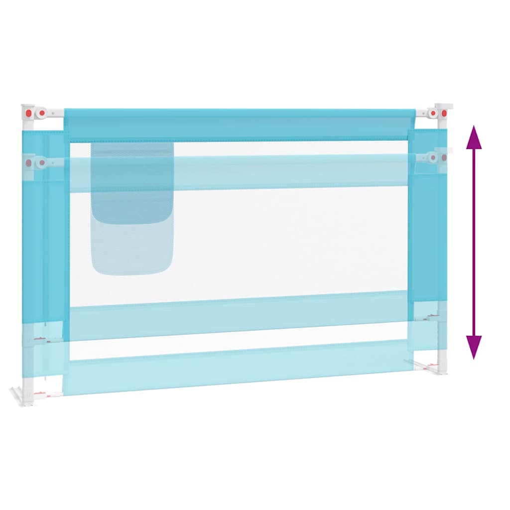 Sponda Letto di Sicurezza per Bambini Blu 120x25 cm in Tessuto