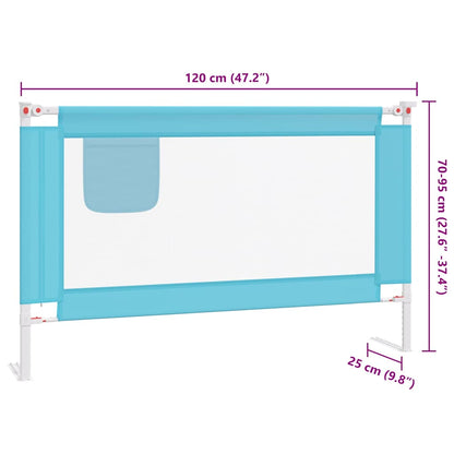 Sponda Letto di Sicurezza per Bambini Blu 120x25 cm in Tessuto