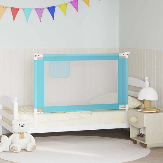 Sponda Letto di Sicurezza per Bambini Blu 120x25 cm in Tessuto | homemem39