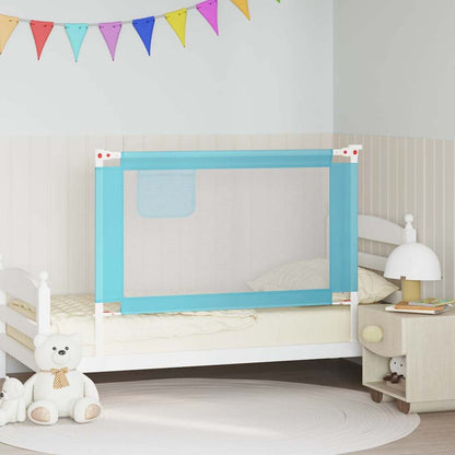 Sponda Letto di Sicurezza per Bambini Blu 120x25 cm in Tessuto
