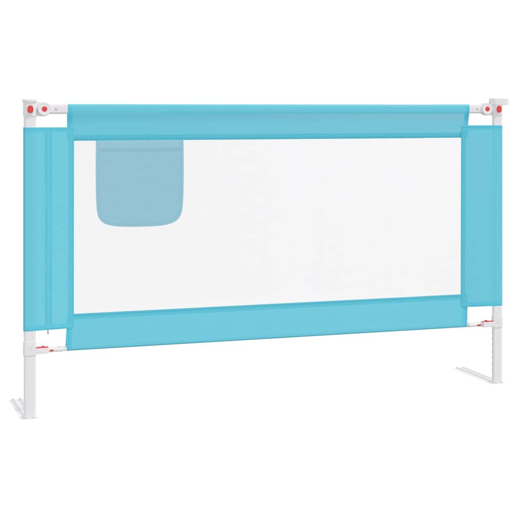 Sponda Letto di Sicurezza per Bambini Blu 140x25 cm in Tessuto - homemem39