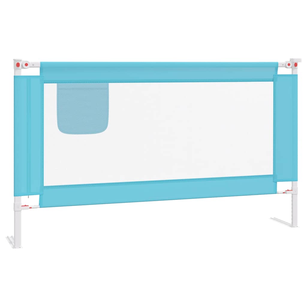 Sponda Letto di Sicurezza per Bambini Blu 140x25 cm in Tessuto