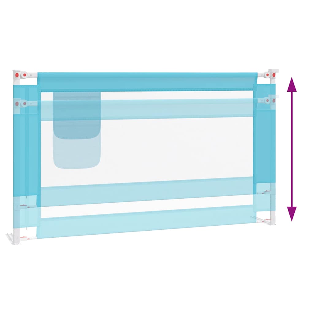 Sponda Letto di Sicurezza per Bambini Blu 140x25 cm in Tessuto - homemem39