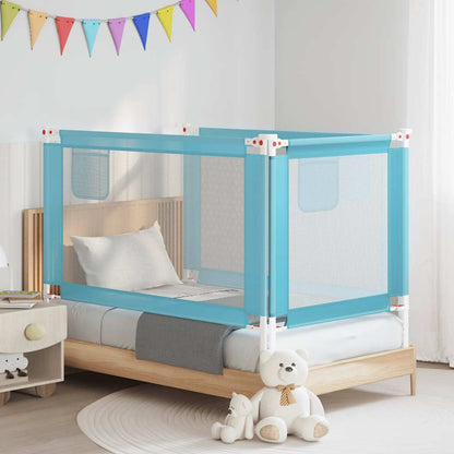 Sponda Letto di Sicurezza per Bambini Blu 140x25 cm in Tessuto