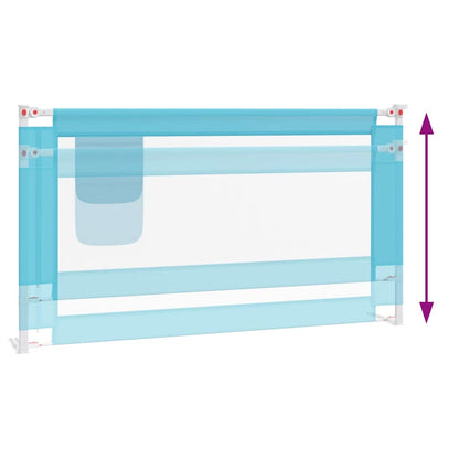 Sponda Letto di Sicurezza per Bambini Blu 150x25 cm in Tessuto