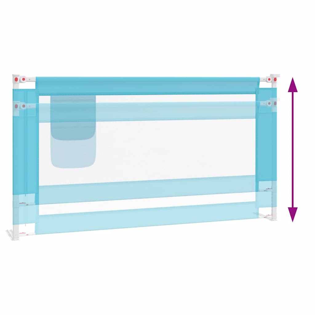 Sponda Letto di Sicurezza per Bambini Blu 160x25 cm in Tessuto