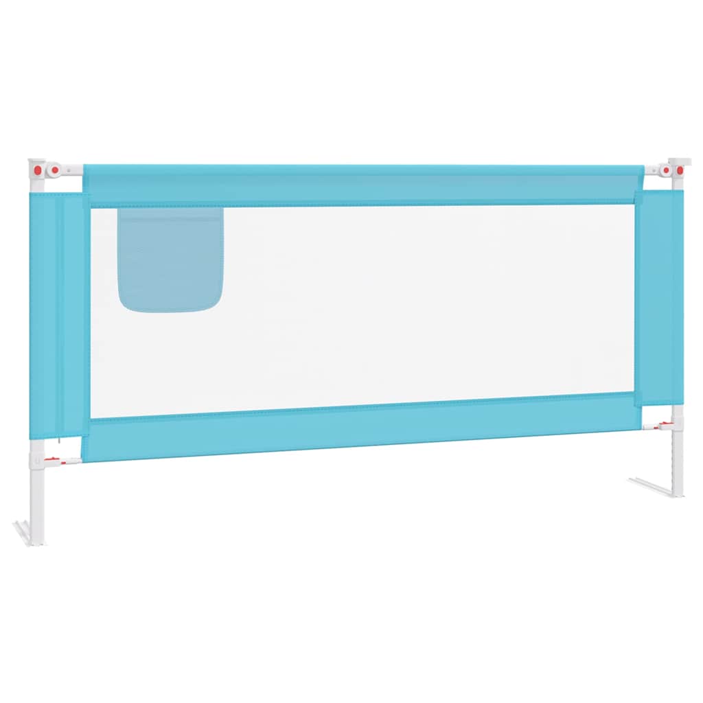 Sponda Letto di Sicurezza per Bambini Blu 180x25 cm in Tessuto