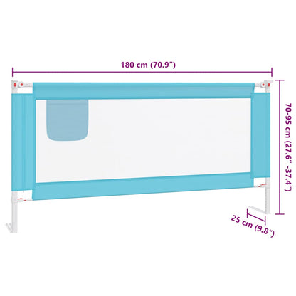 Sponda Letto di Sicurezza per Bambini Blu 180x25 cm in Tessuto | homemem39