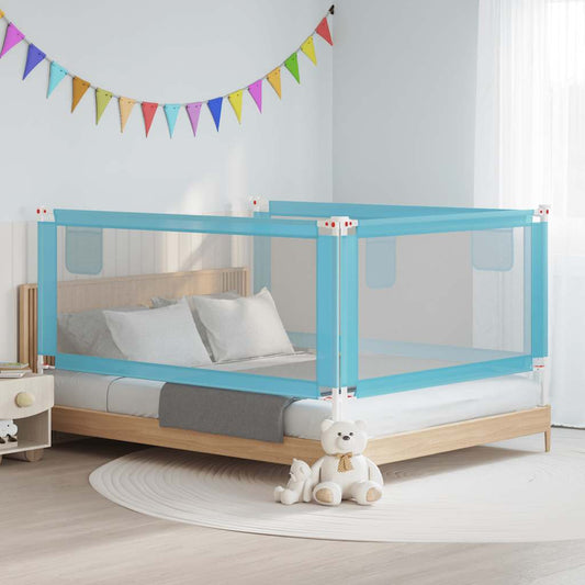 Sponda Letto di Sicurezza per Bambini Blu 190x25 cm in Tessuto