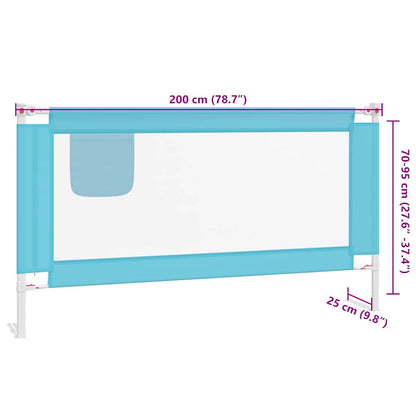 Sponda Letto di Sicurezza per Bambini Blu 200x25 cm in Tessuto | homemem39