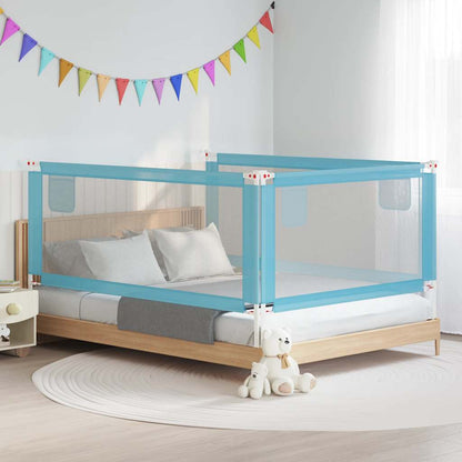 Sponda Letto di Sicurezza per Bambini Blu 200x25 cm in Tessuto
